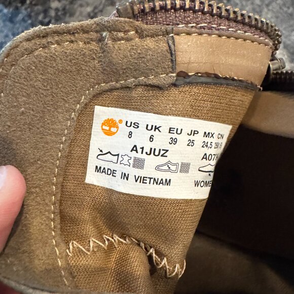 Size 8 - Black Timberland Glancy Ruched Peep Toe Booties - Picture 5 of 5